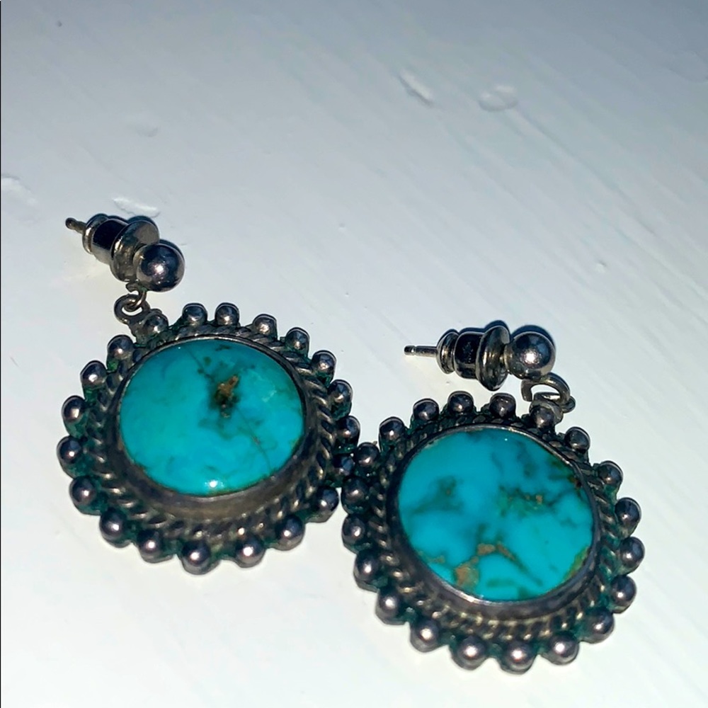 Silver turquoise earrings